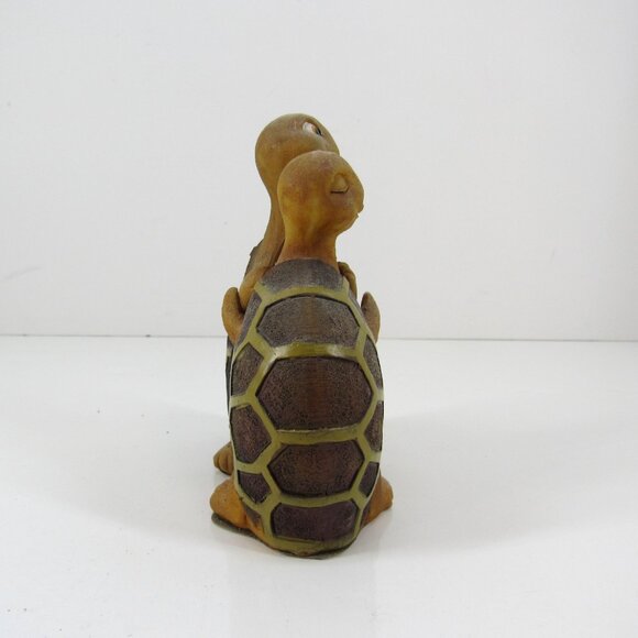 Turtle Love Hugging Turtles Resin Figurines Brown with Brown Yellow Shell 4 Inch - Picture 2 of 7